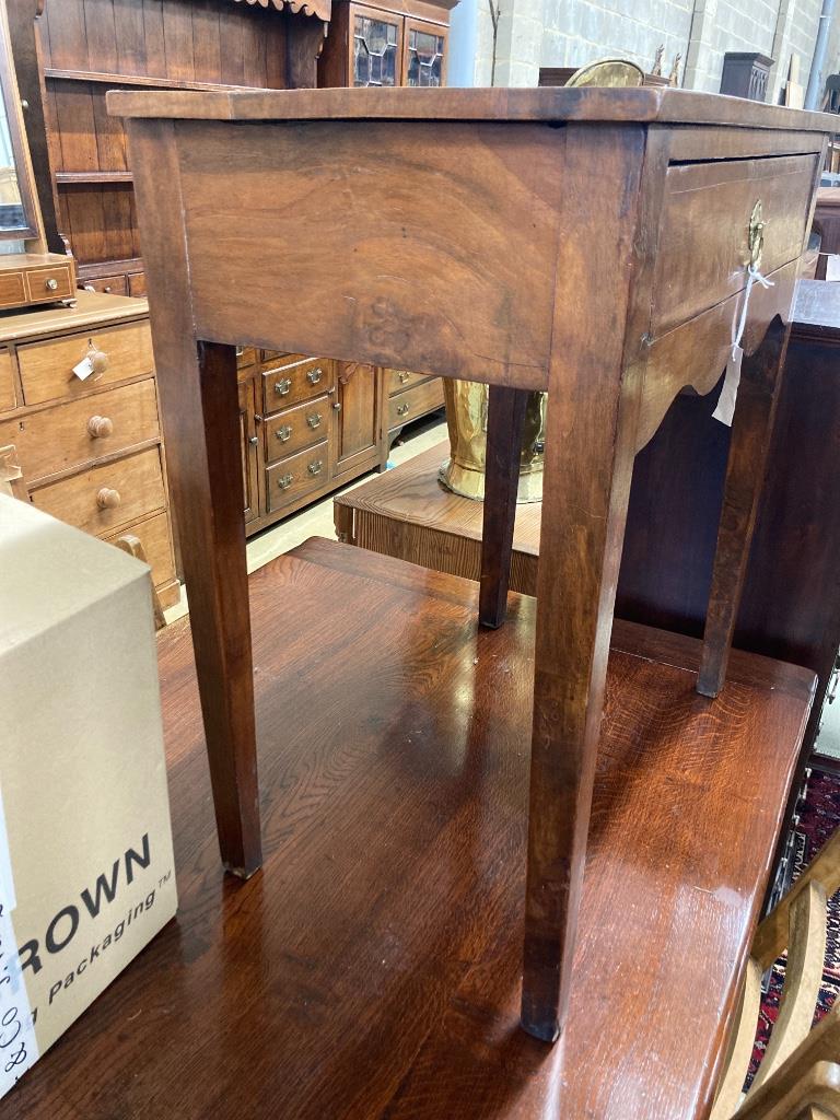 An 18th century walnut side table, width 71cm, depth 38cm, height 74cm